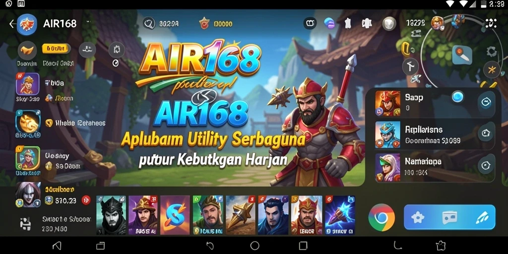 Tampilan utama AIR168 dengan fitur-fitur Utility yang intuitif.