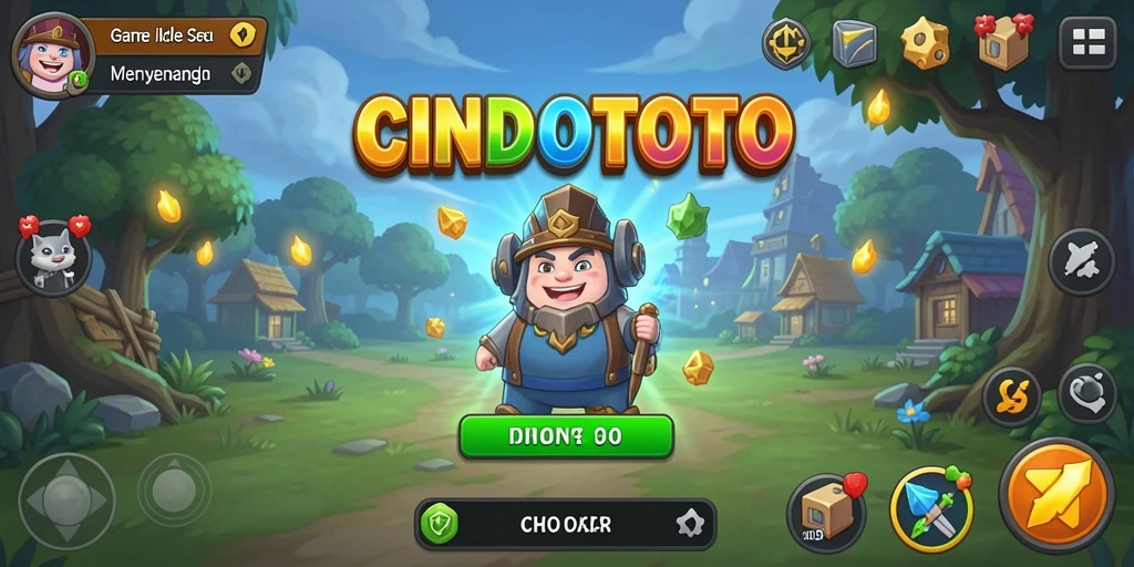 Screenshot gameplay CINDOTOTO yang menampilkan kemajuan dalam permainan Idle.