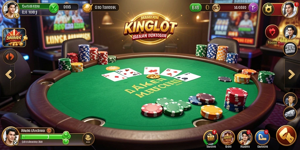 Screenshot permainan KINGSLOT menampilkan aksi poker yang mendebarkan.
