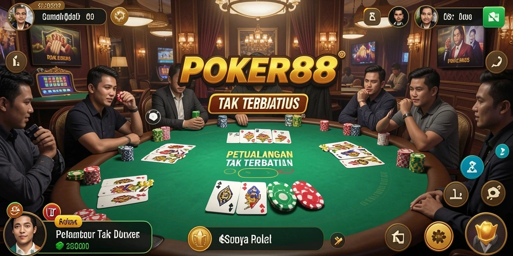 Screenshot gameplay POKER88 menampilkan aksi seru dalam dunia poker.