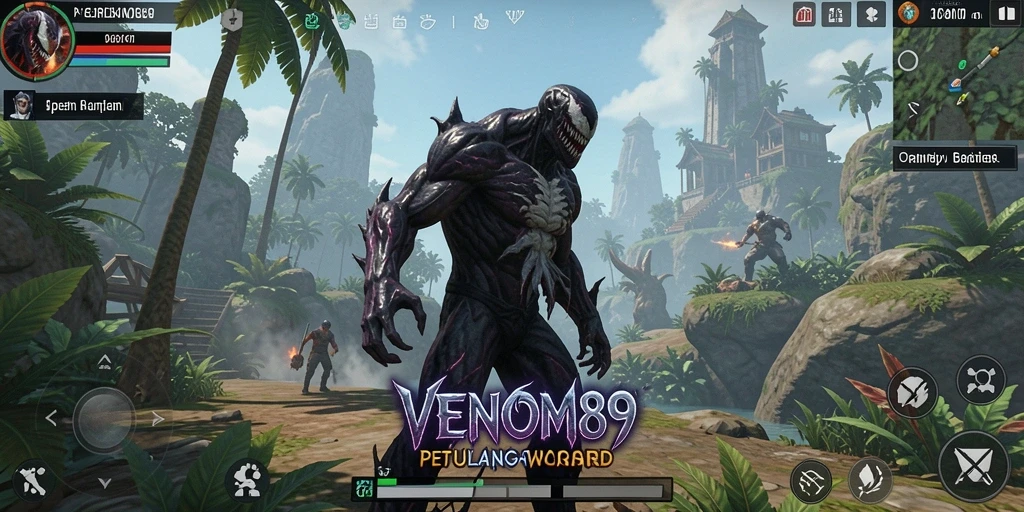 Tangkapan layar gameplay <strong>VENOM889</strong> menampilkan keindahan dunia Open World yang luas.